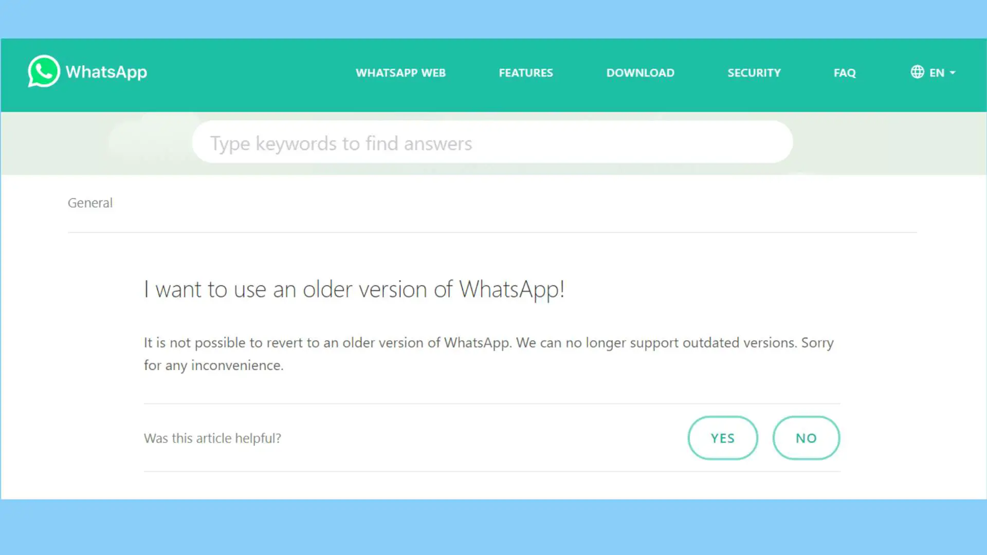 Can You Roll Back To The Previous Version Of WhatsApp