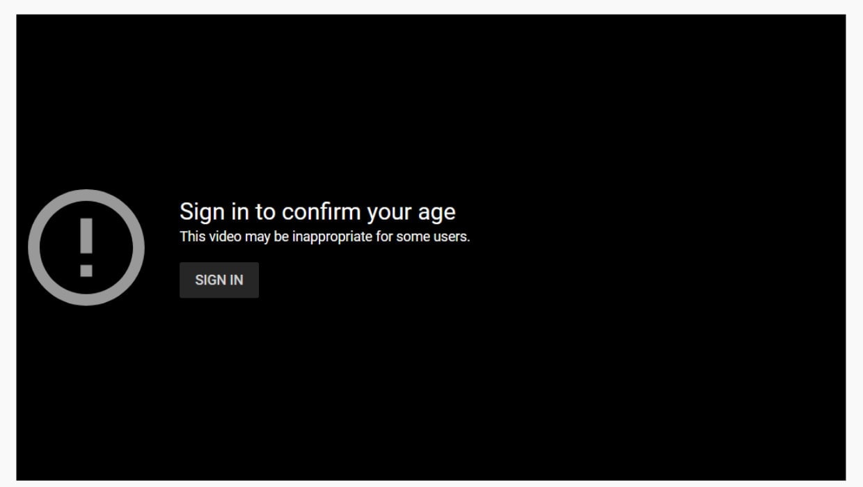 Age Restricted Videos On YouTube