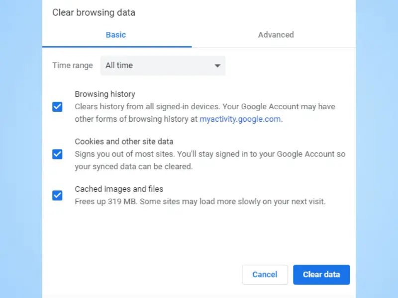 how to clear browsing data