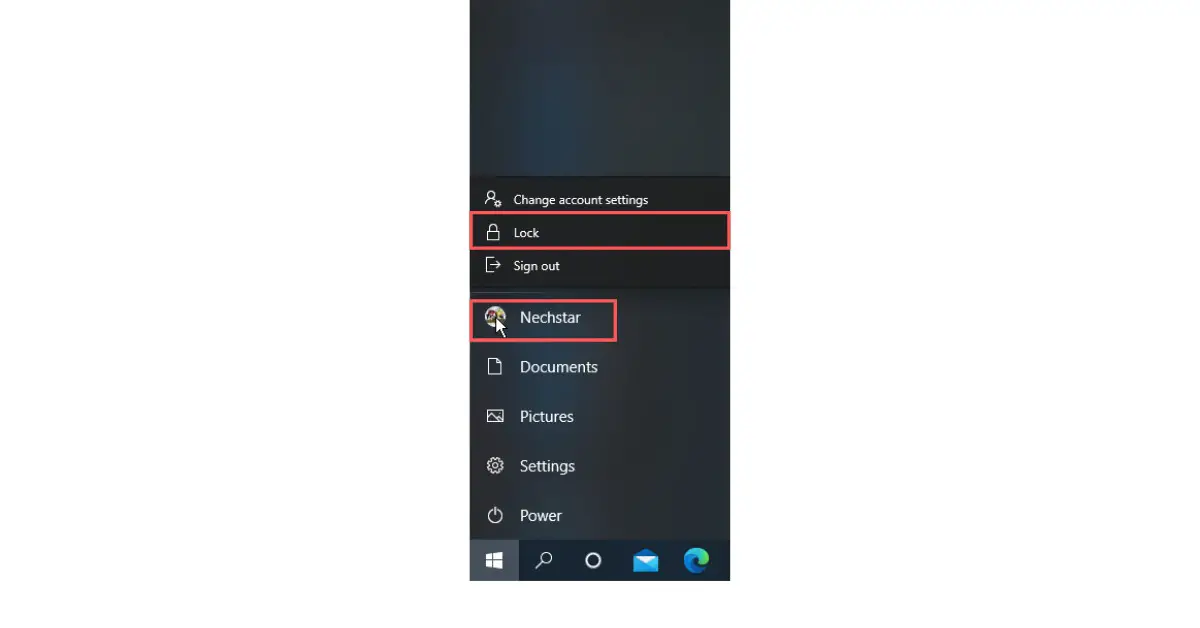 Use Start Button To Lock Screen PC
